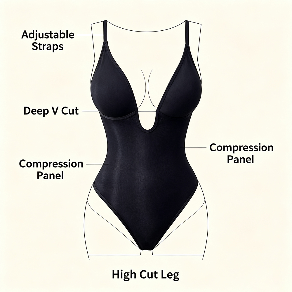Women Deep V Backless Shapewea - огляд і ціна Shapewear Bodysuit Firm