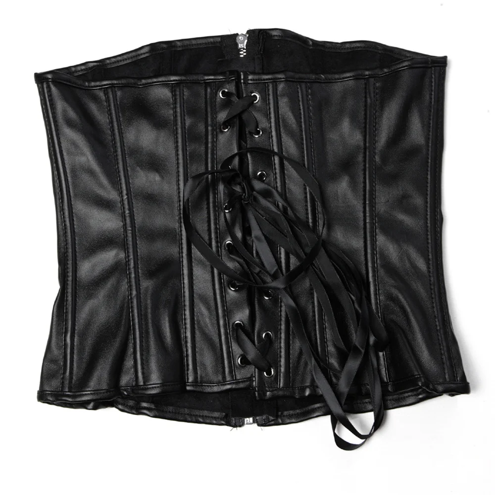 Black Short Zipper PU Faux Lea - огляд і ціна Corset Waist Cinch