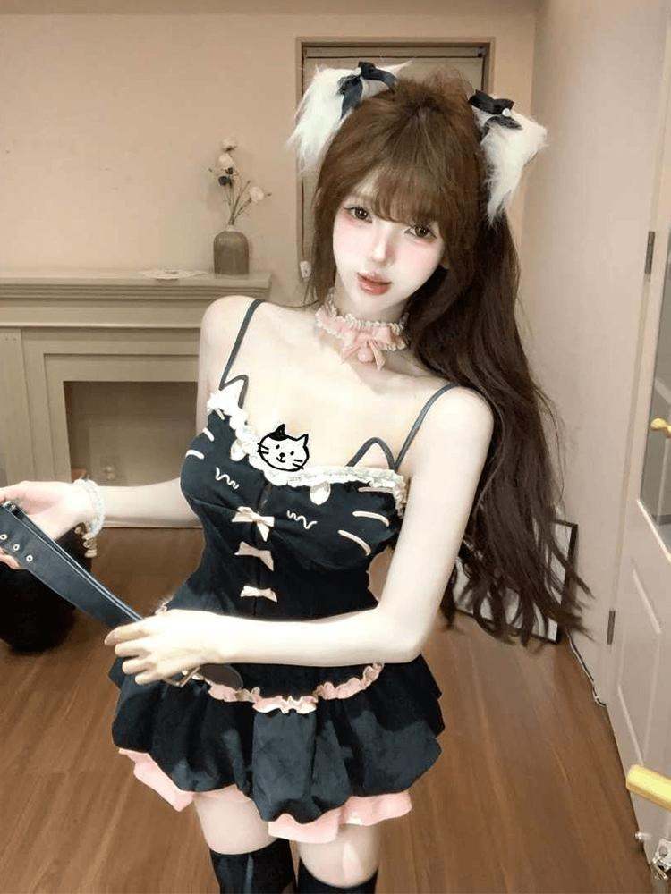 Summer Kawaii Cute Cartoon Cat - огляд і ціна Cami Top Lace